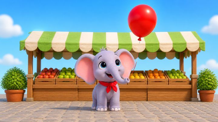 A red balloon. 一只红气球。
