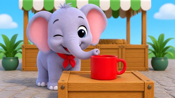 A red cup. 一个红杯子。