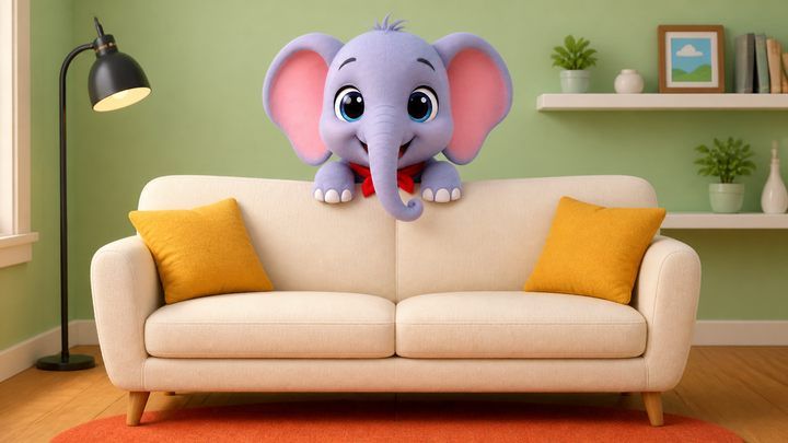On the sofa. 在沙发上。