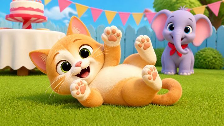 A happy cat. 一只开心的猫。
