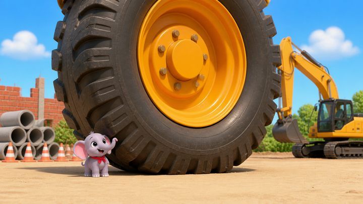 A big wheel. 一个大轮子。