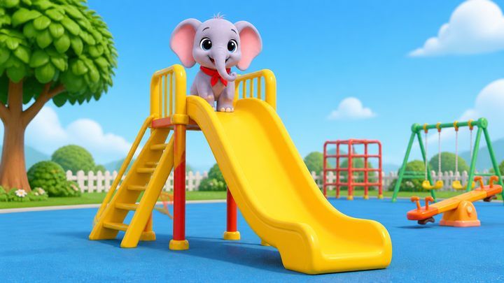 Up the slide! 上滑梯咯!