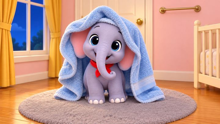 A soft towel. 一条软软的毛巾。